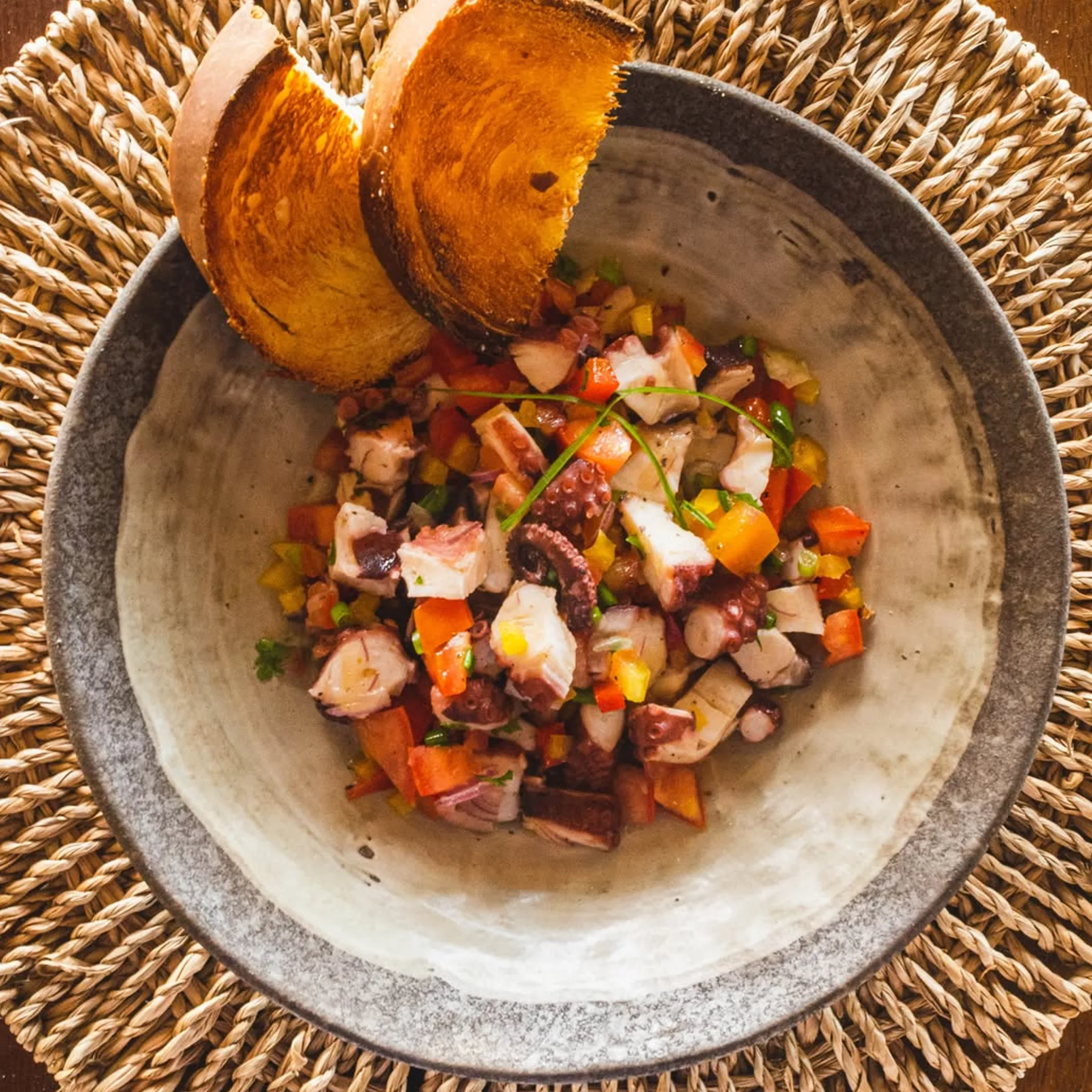 well-lit food dish