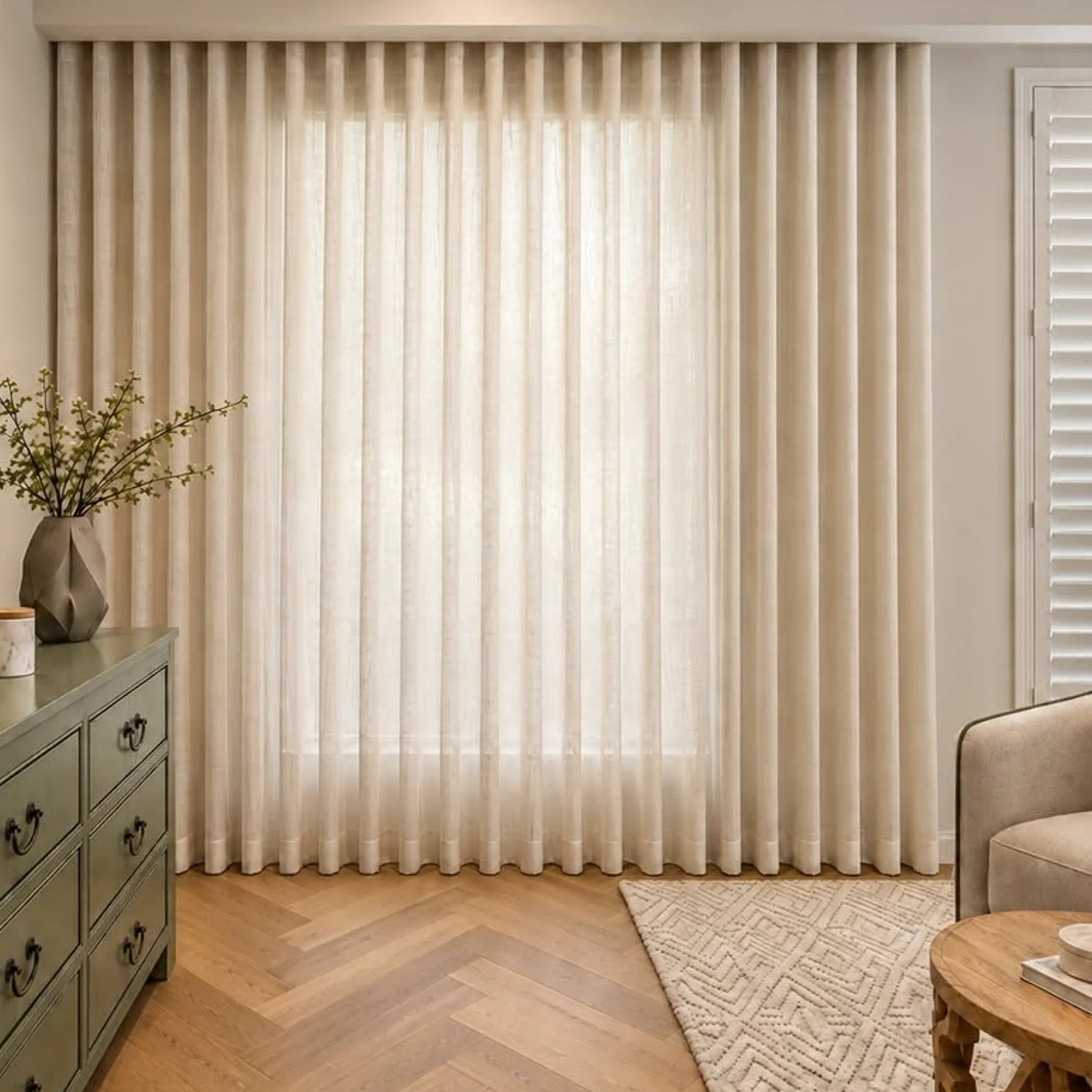 window coverings in comfortable home interior